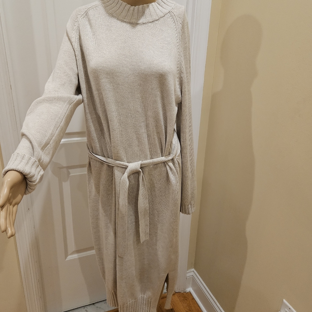 Splendid Midi Sweater Belted Long Sleeve Dress